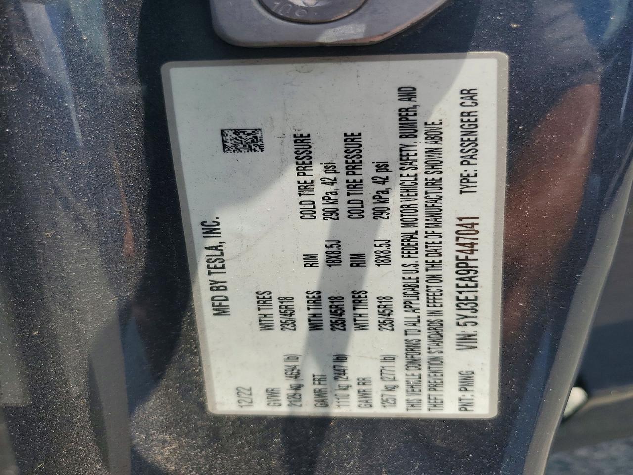 2023 TESLA MODEL 3