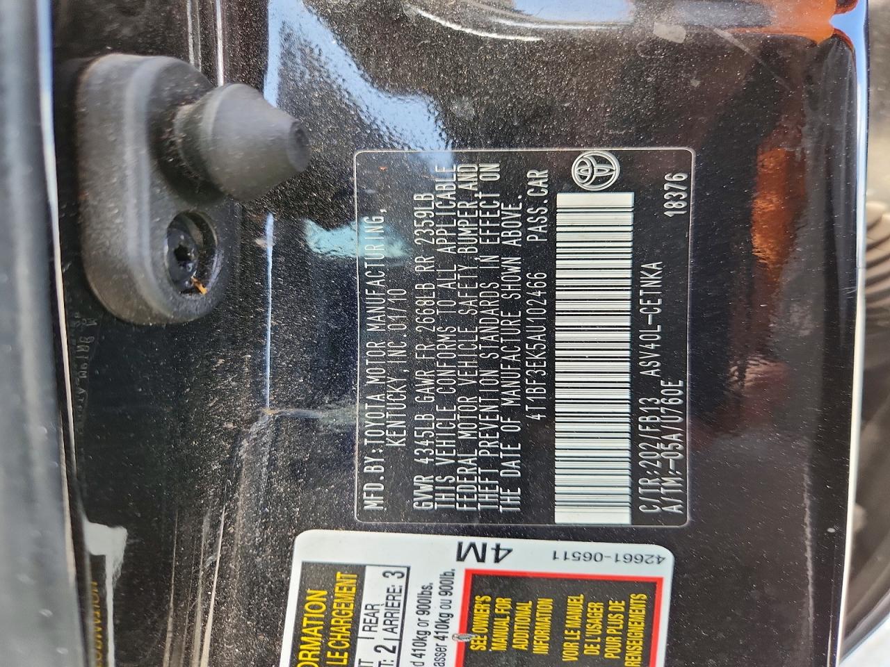 2010 TOYOTA CAMRY