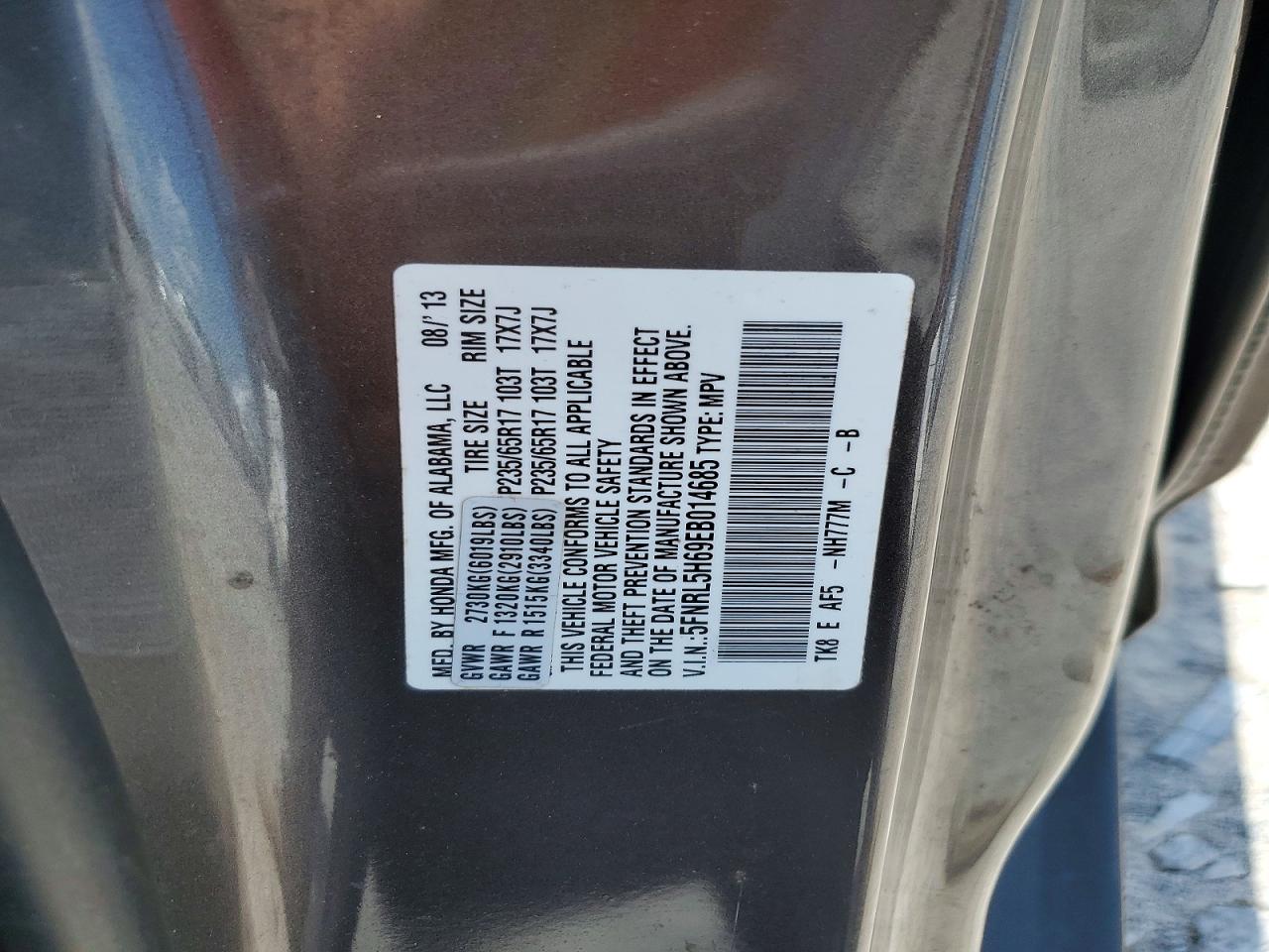 2014 HONDA ODYSSEY