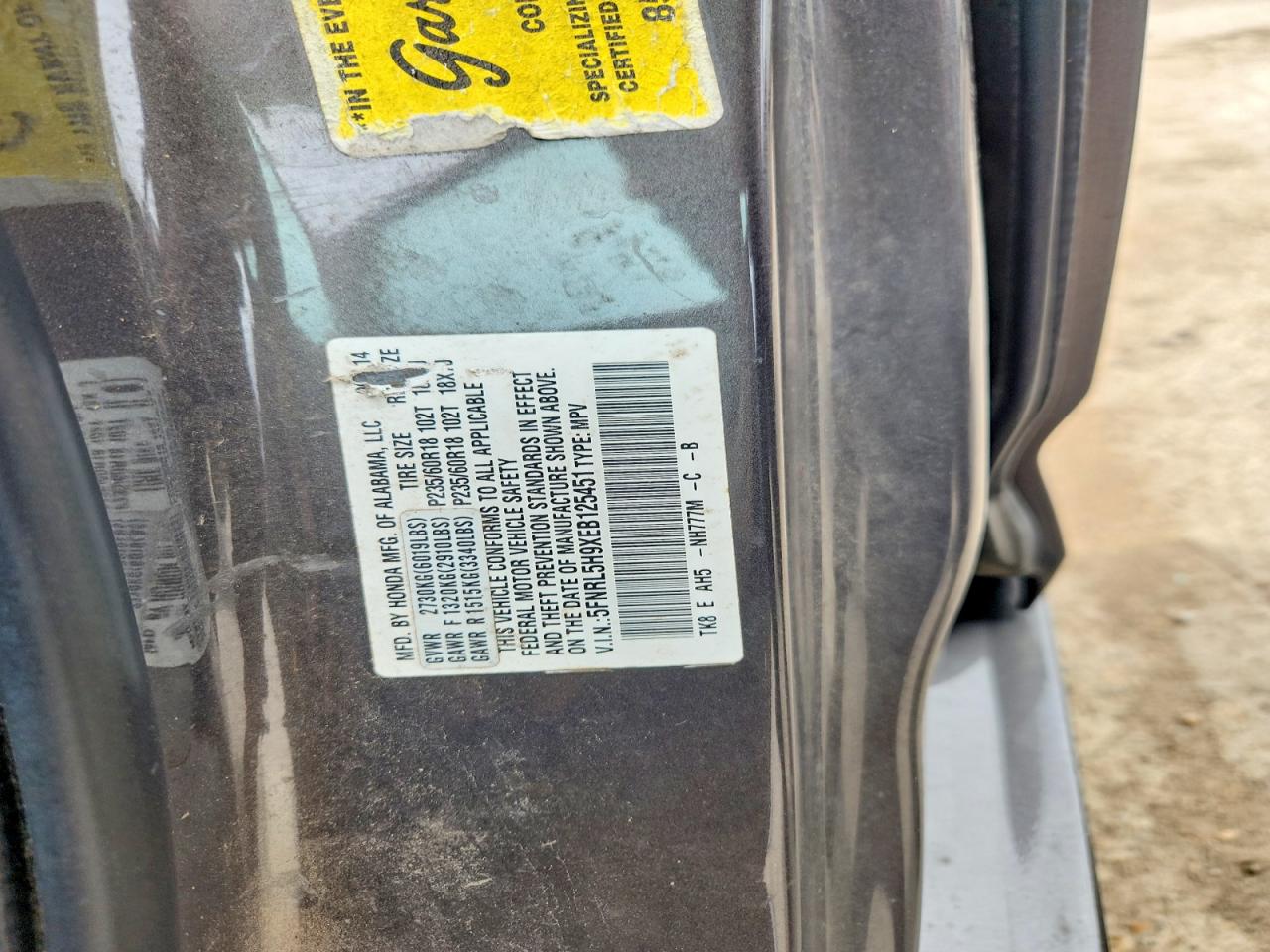 2014 HONDA ODYSSEY