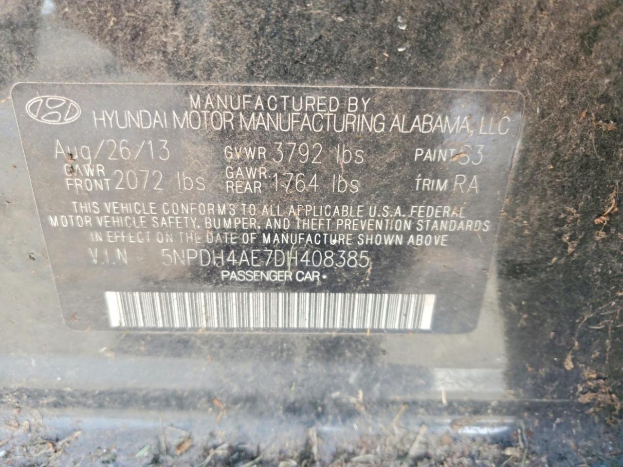 2013 HYUNDAI ELANTRA