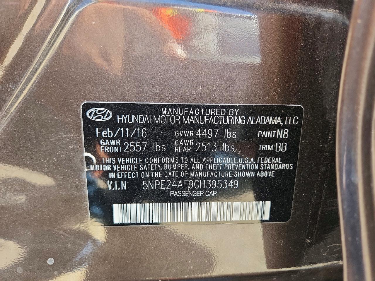2016 HYUNDAI SONATA