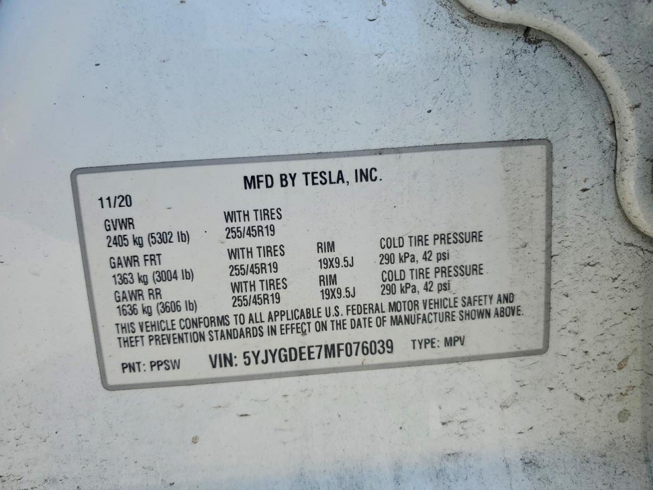 2021 TESLA MODEL Y