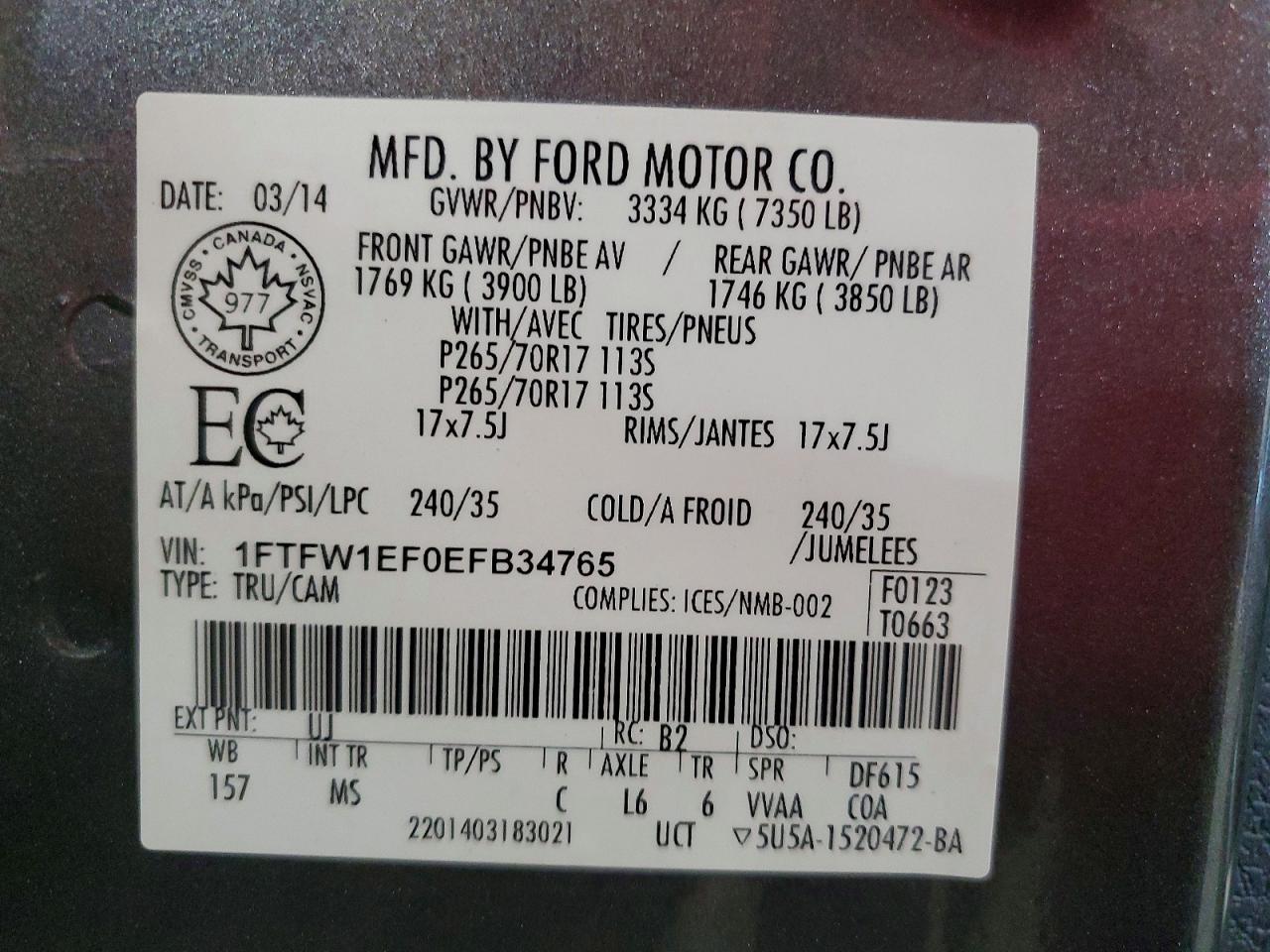 2014 FORD F150