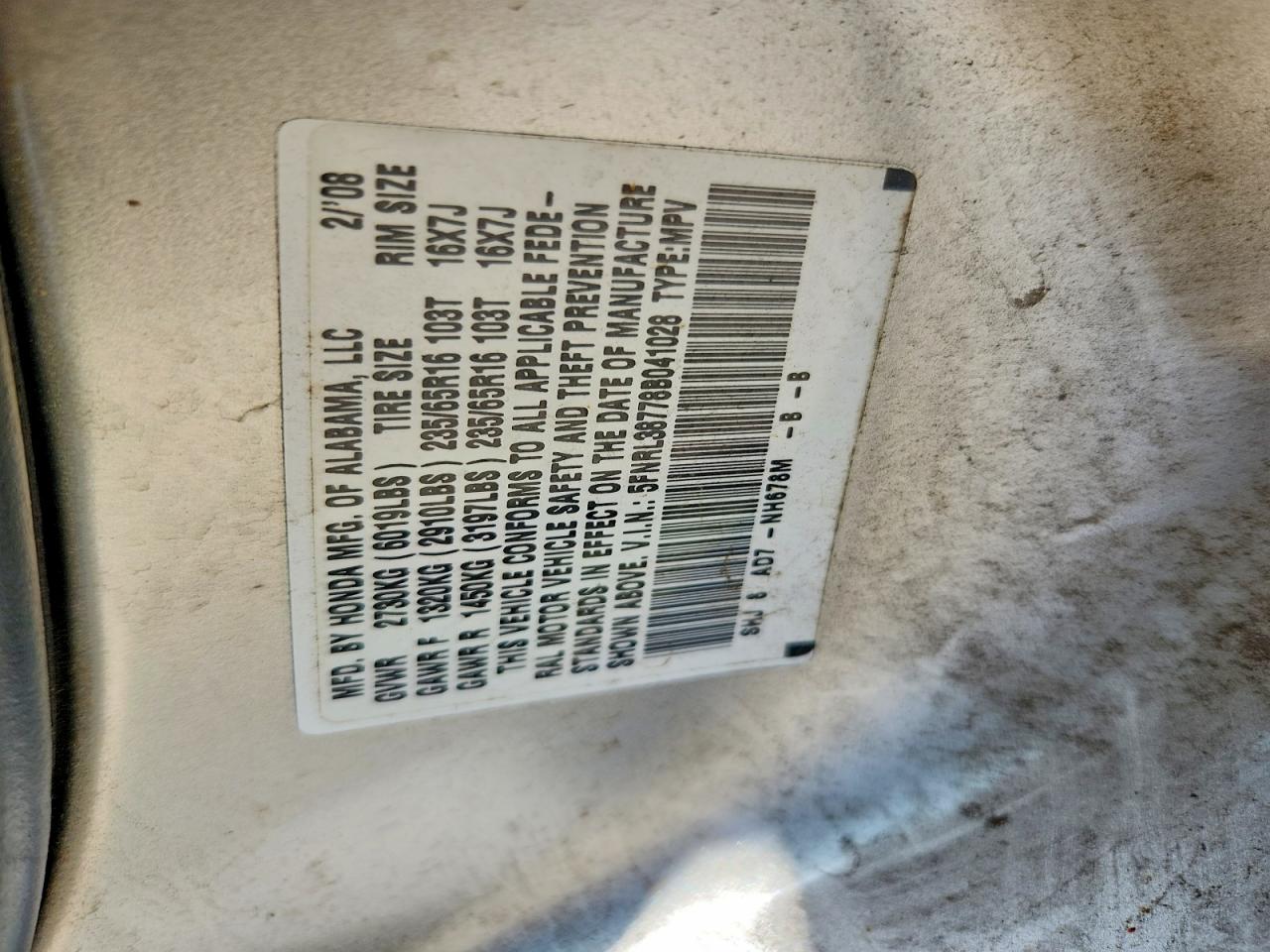 2008 HONDA ODYSSEY