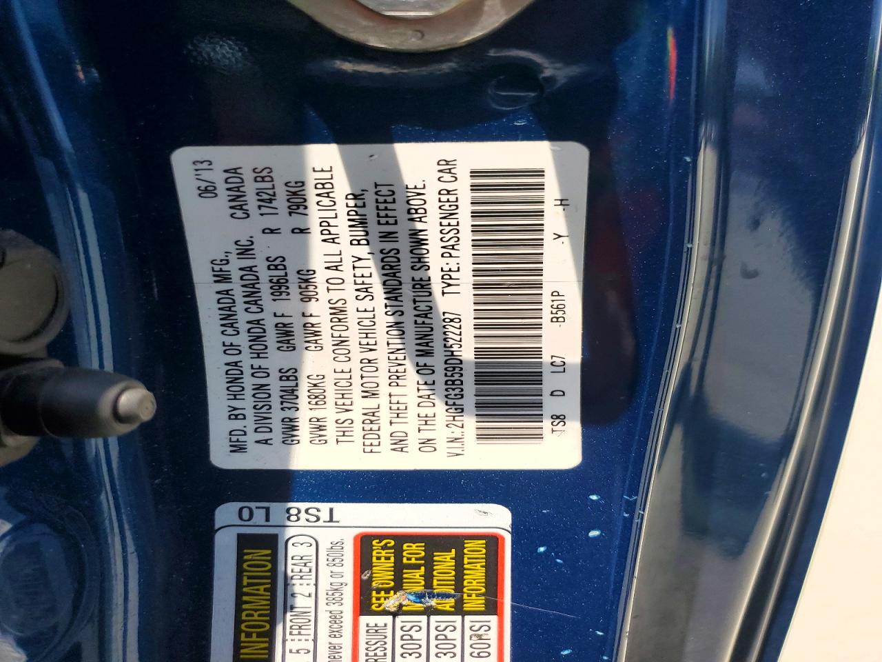 2013 HONDA CIVIC