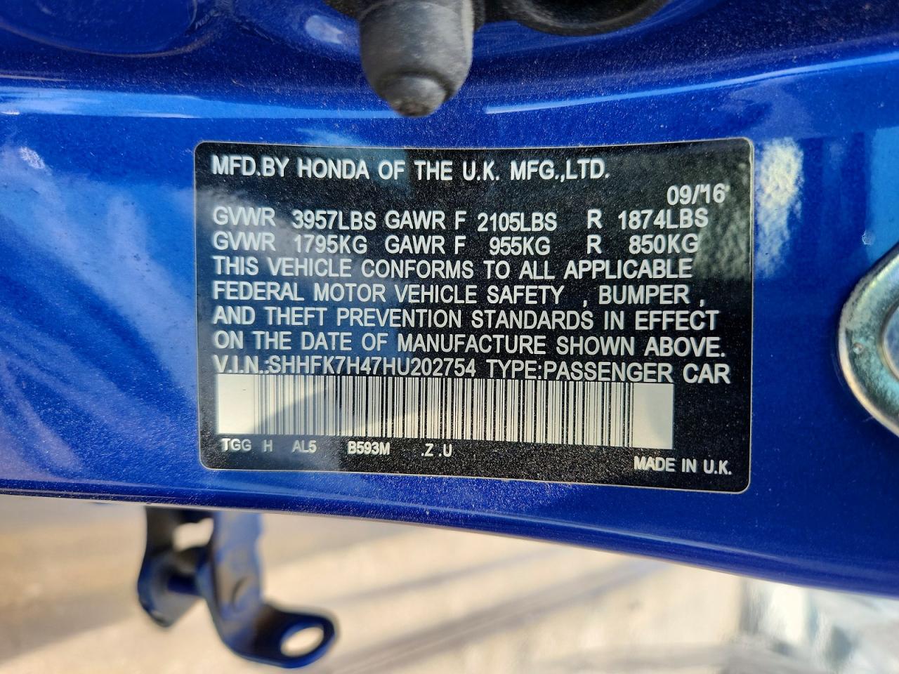 2017 HONDA CIVIC