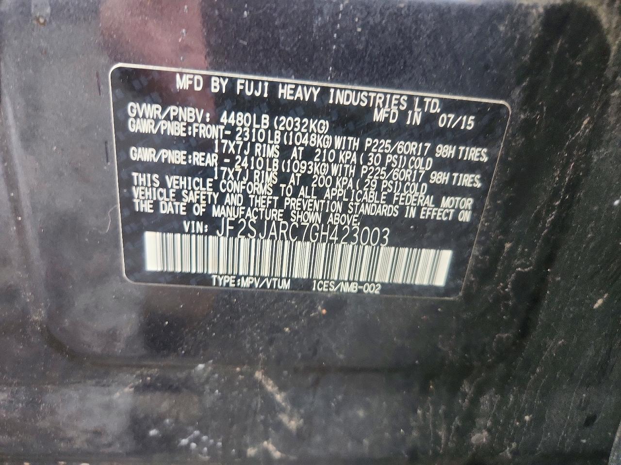2016 SUBARU FORESTER