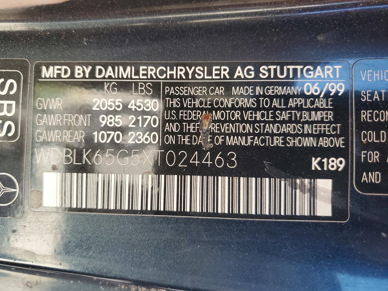 1999 MERCEDES-BENZ CLK-CLASS