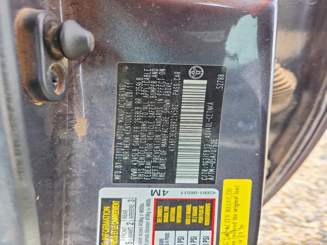 2011 TOYOTA CAMRY