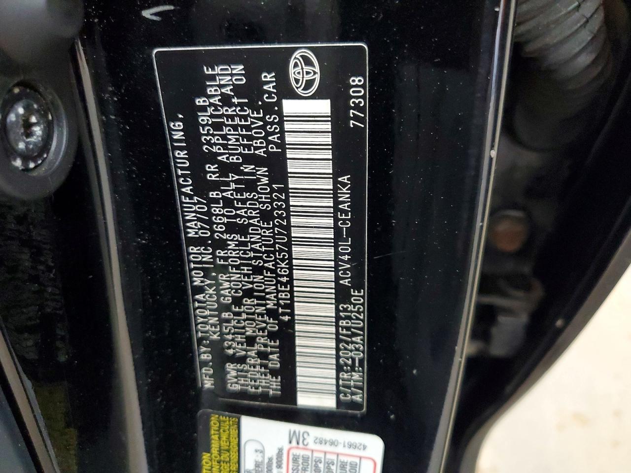 2007 TOYOTA CAMRY