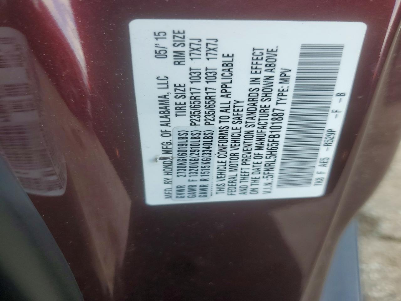 2015 HONDA ODYSSEY