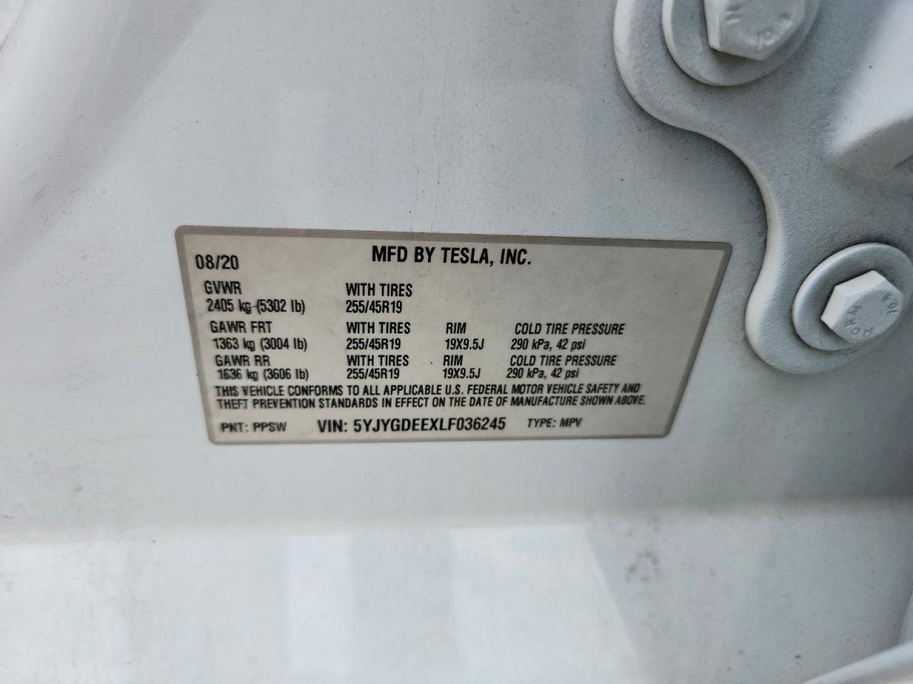 2020 TESLA MODEL Y