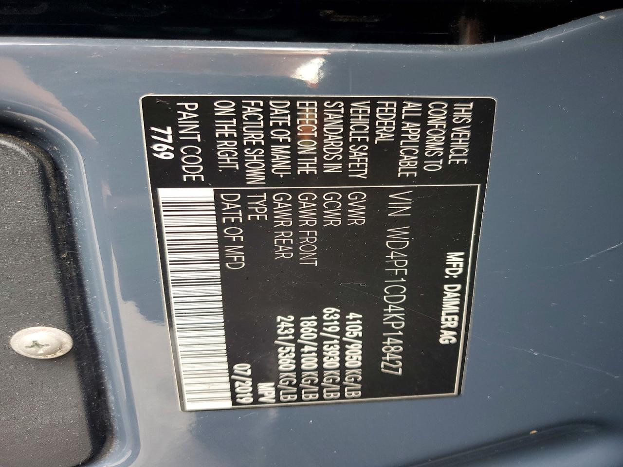 2019 MERCEDES-BENZ SPRINTER