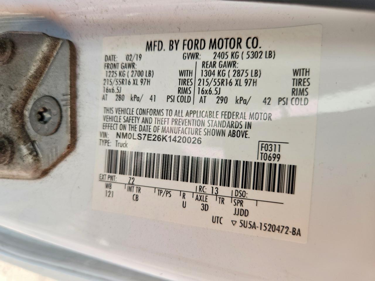 2019 FORD TRANSIT