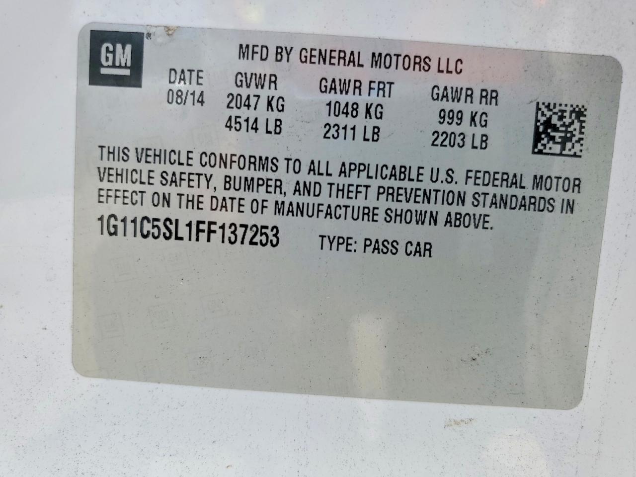 2015 CHEVROLET MALIBU