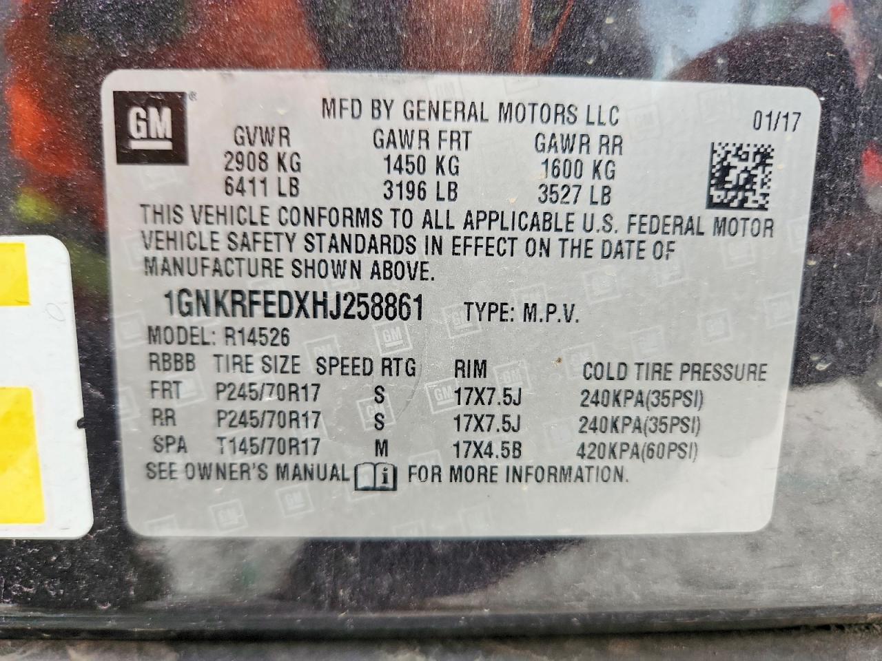 2017 CHEVROLET TRAVERSE