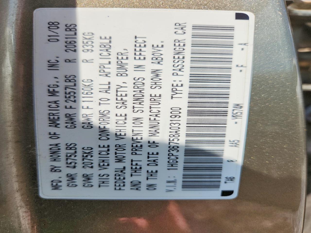 2008 HONDA ACCORD