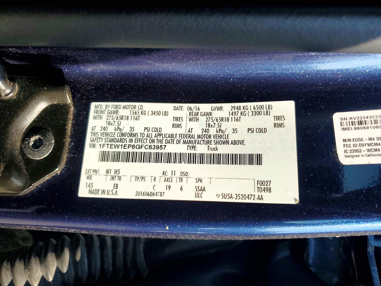 2016 FORD F150