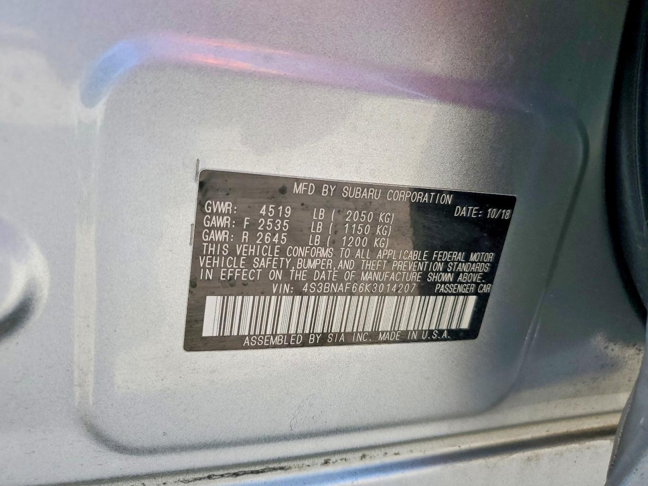 2019 SUBARU LEGACY