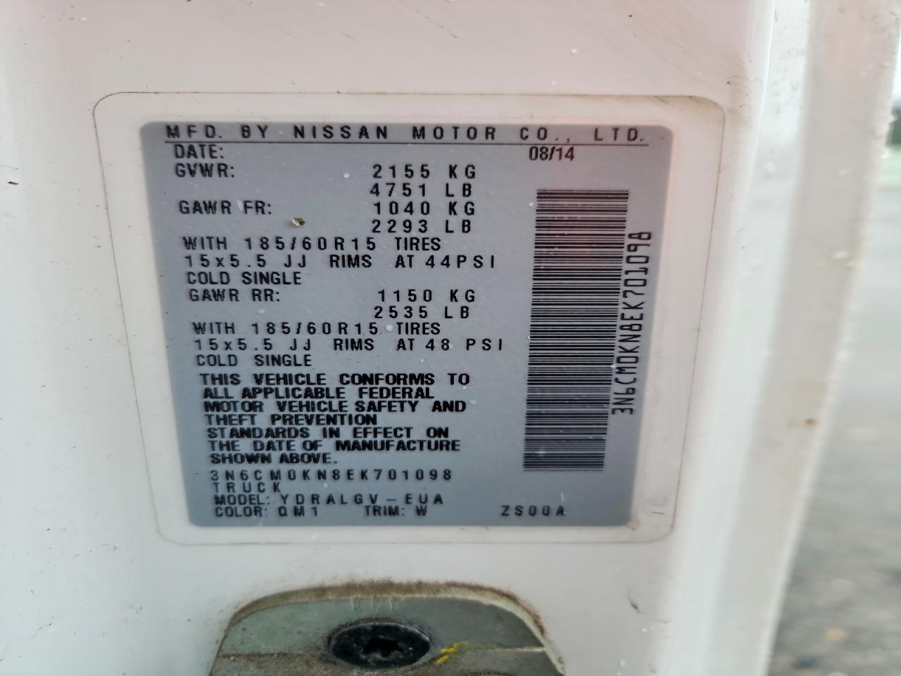 2014 NISSAN NV