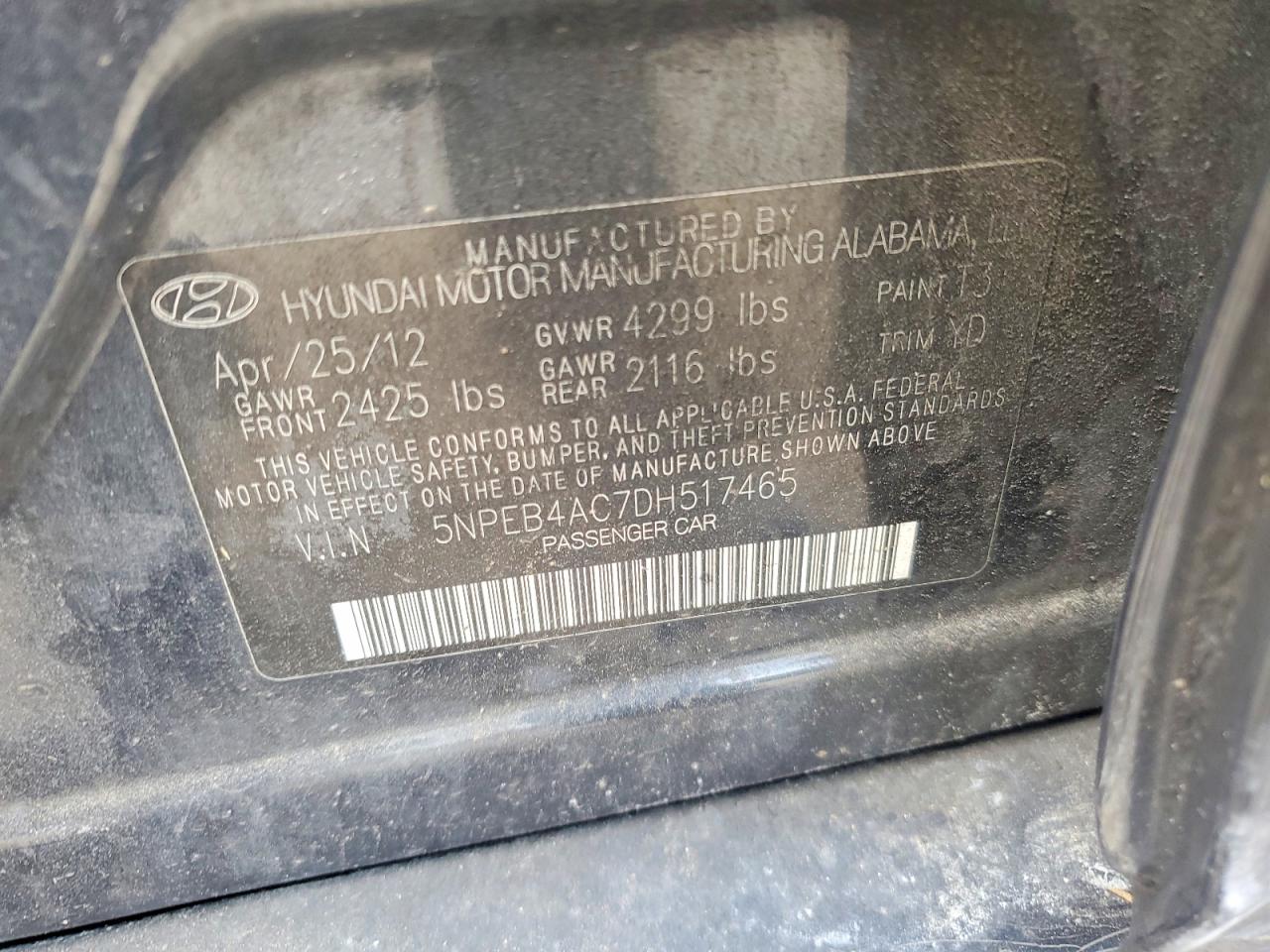 2013 HYUNDAI SONATA