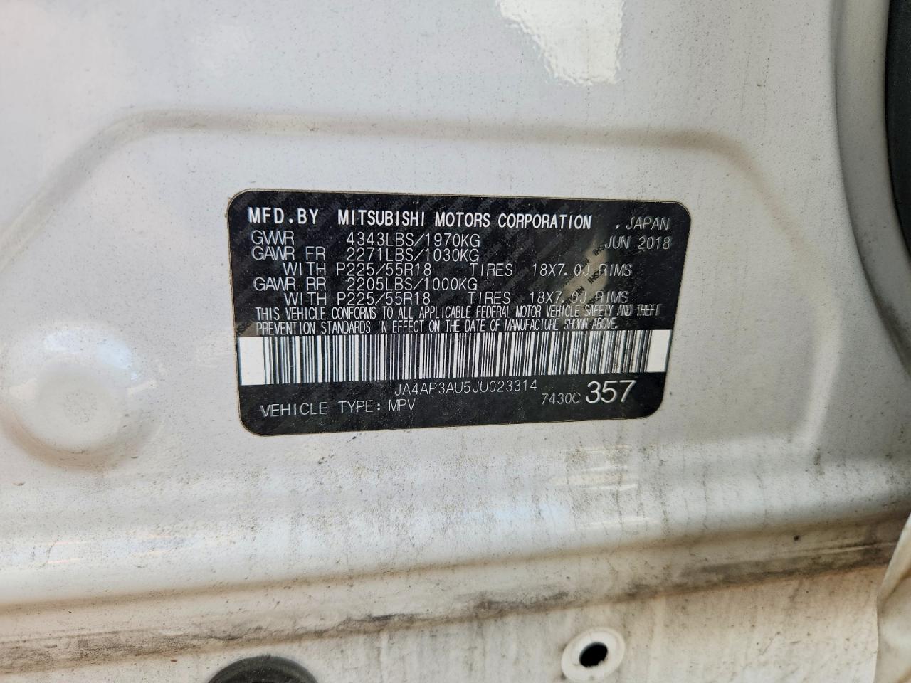 2018 MITSUBISHI OUTLANDER
