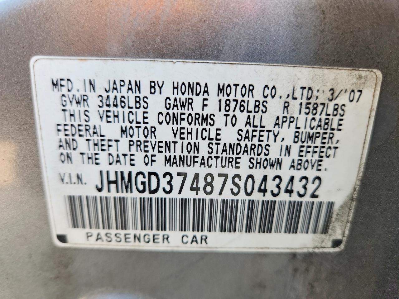 2007 HONDA FIT