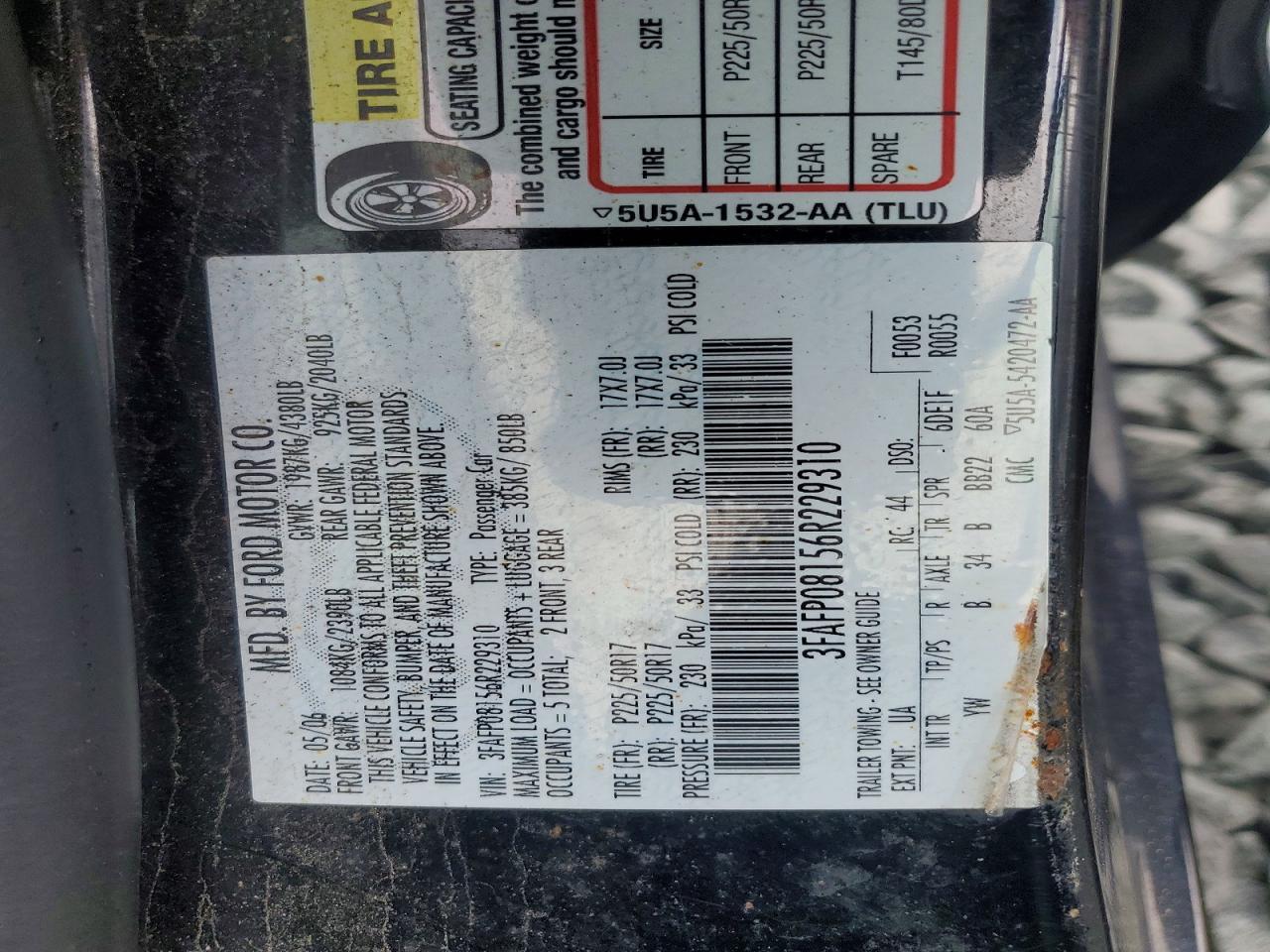 2006 FORD FUSION
