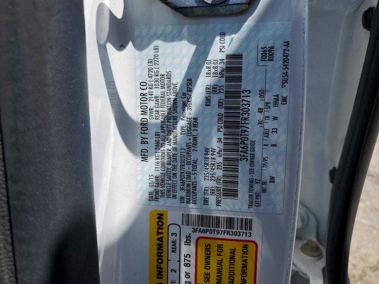 2015 FORD FUSION