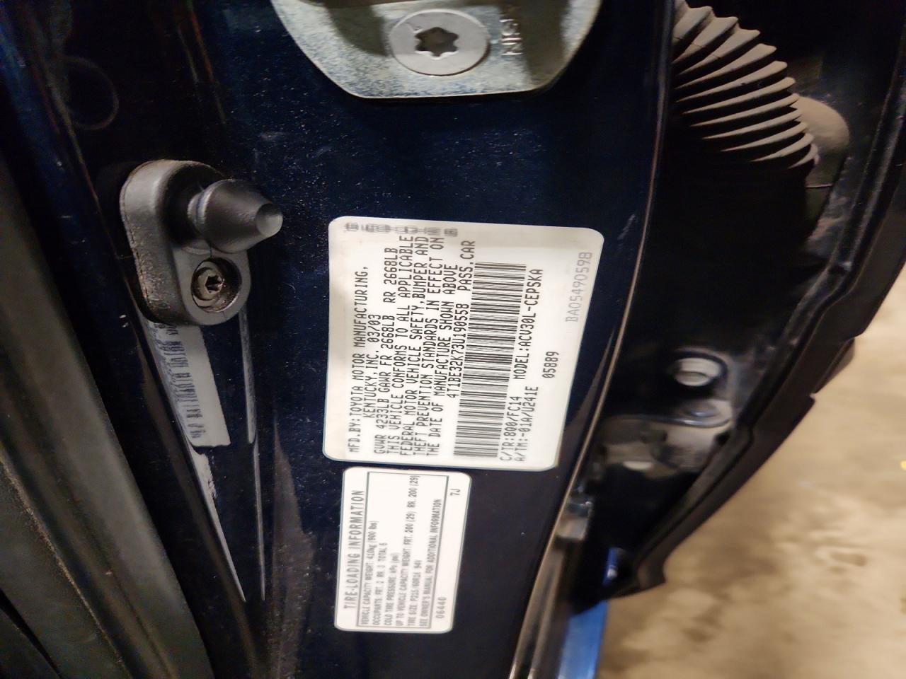 2003 TOYOTA CAMRY