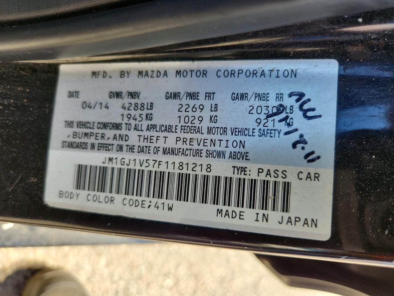 2015 MAZDA 6