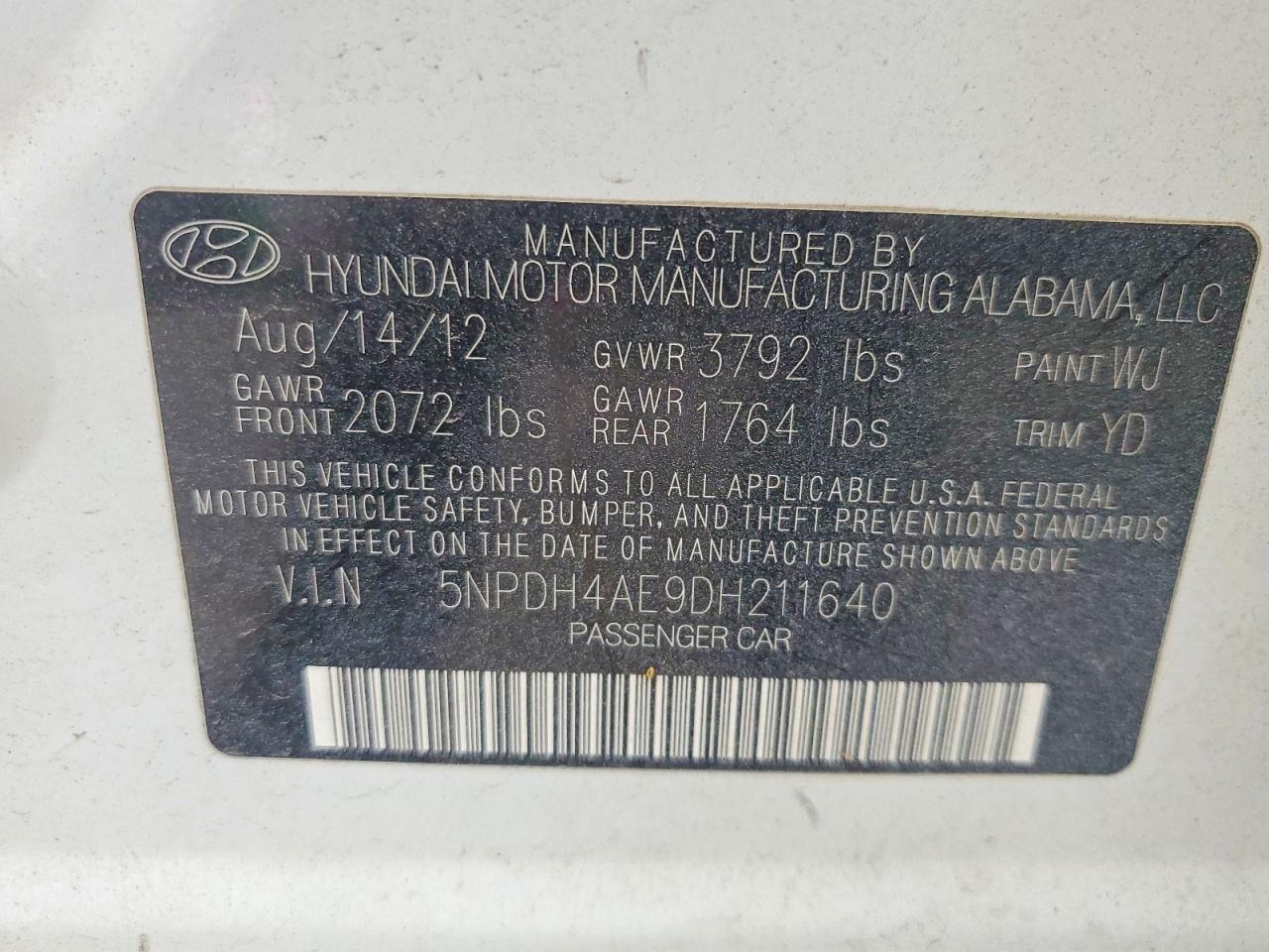 2013 HYUNDAI ELANTRA