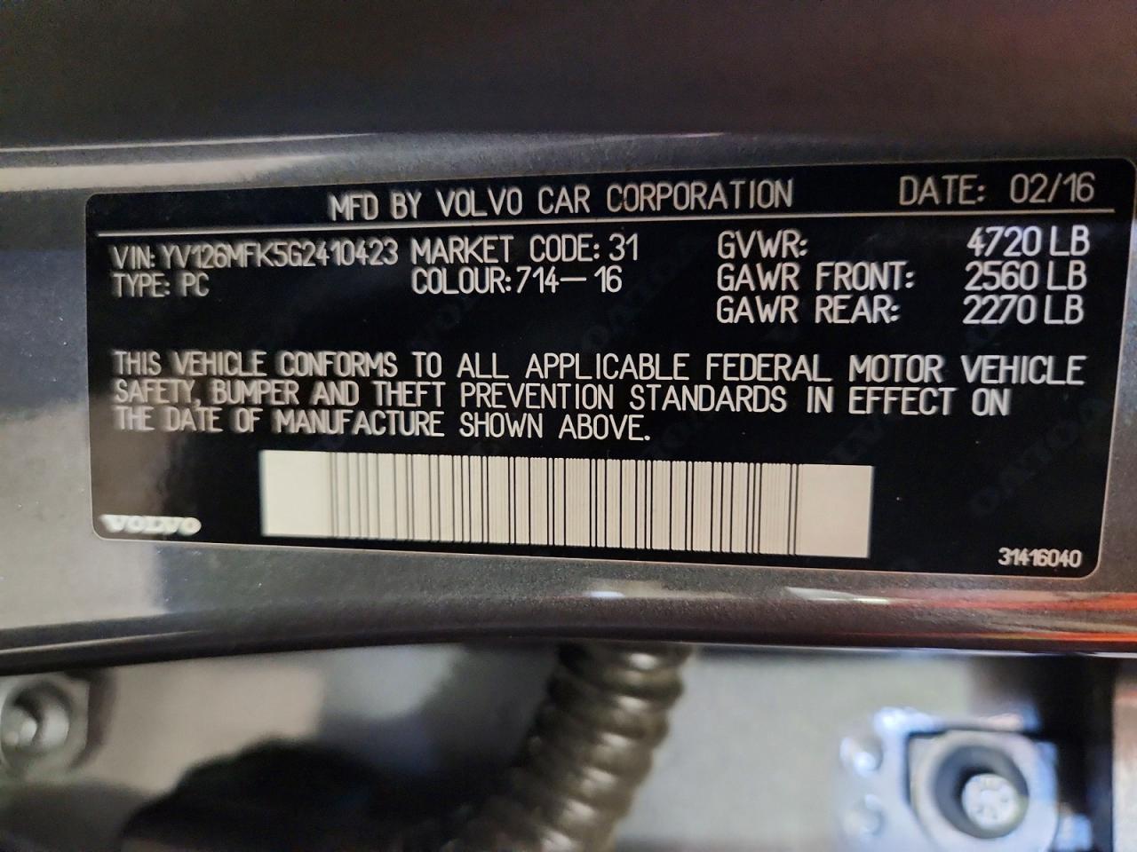 2016 VOLVO S60