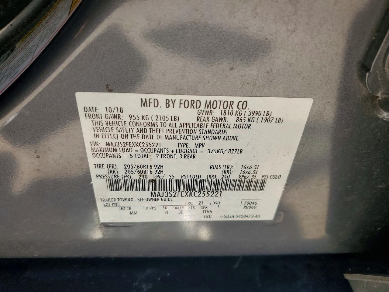 2019 FORD ECOSPORT