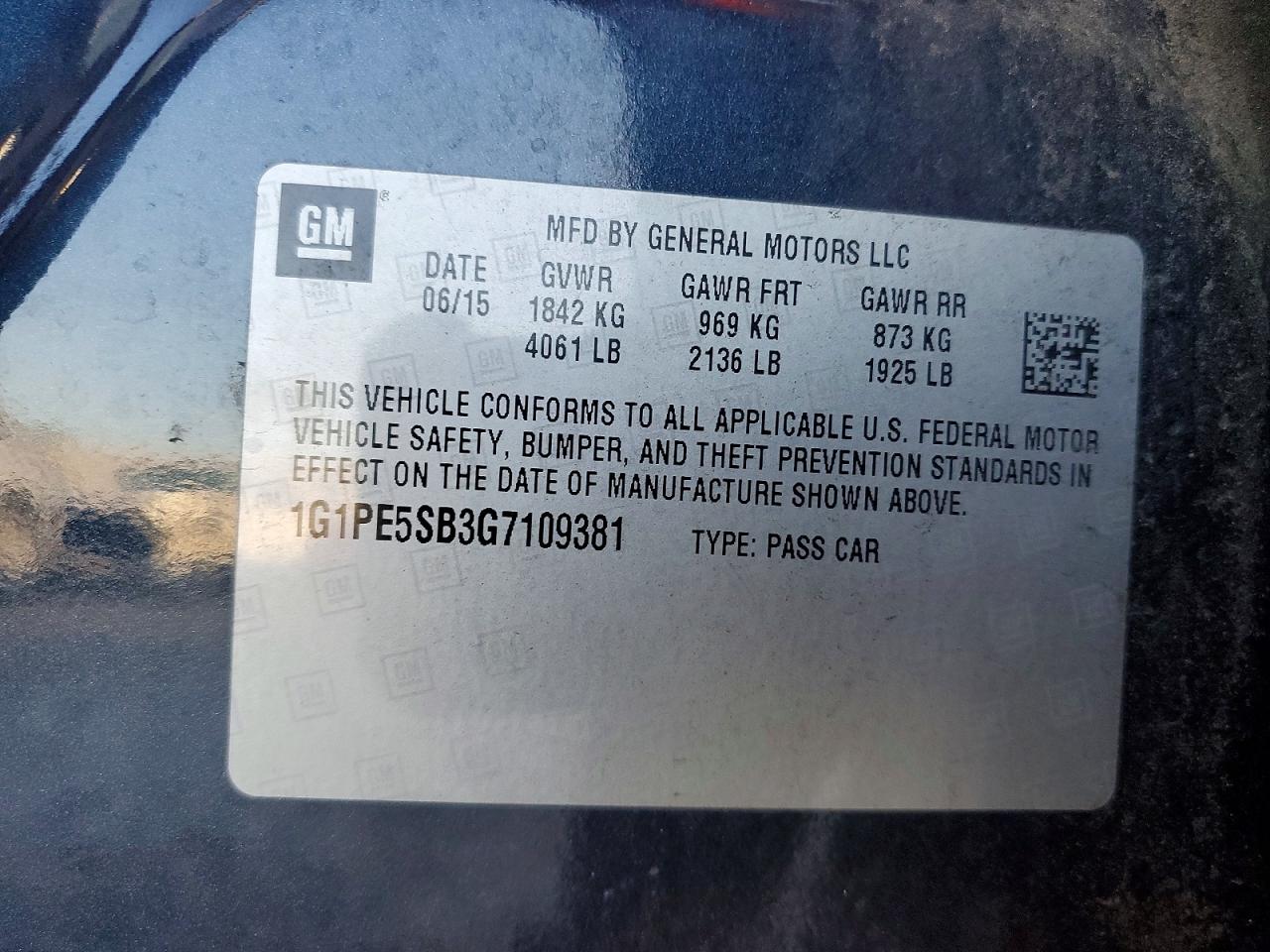 2016 CHEVROLET CRUZE