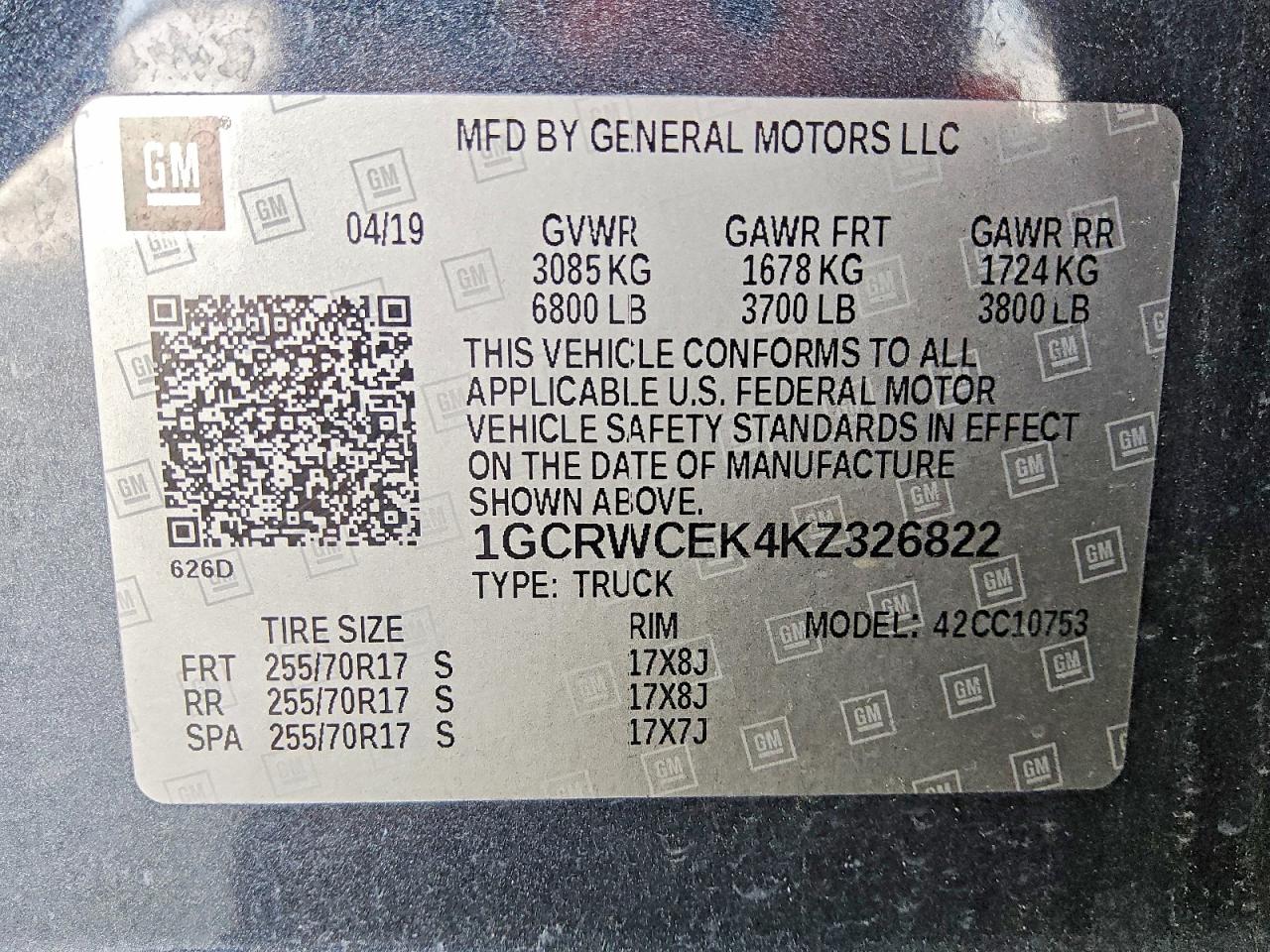 2019 CHEVROLET SILVERADO
