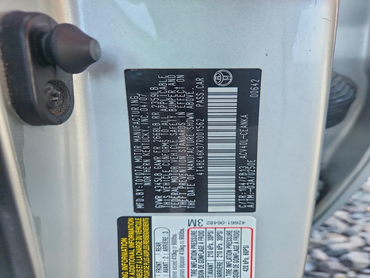 2007 TOYOTA CAMRY