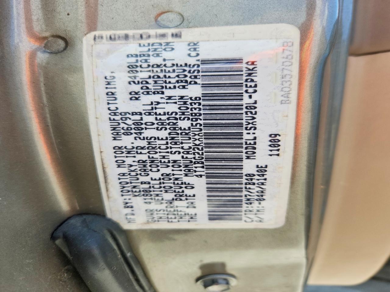 1999 TOYOTA CAMRY