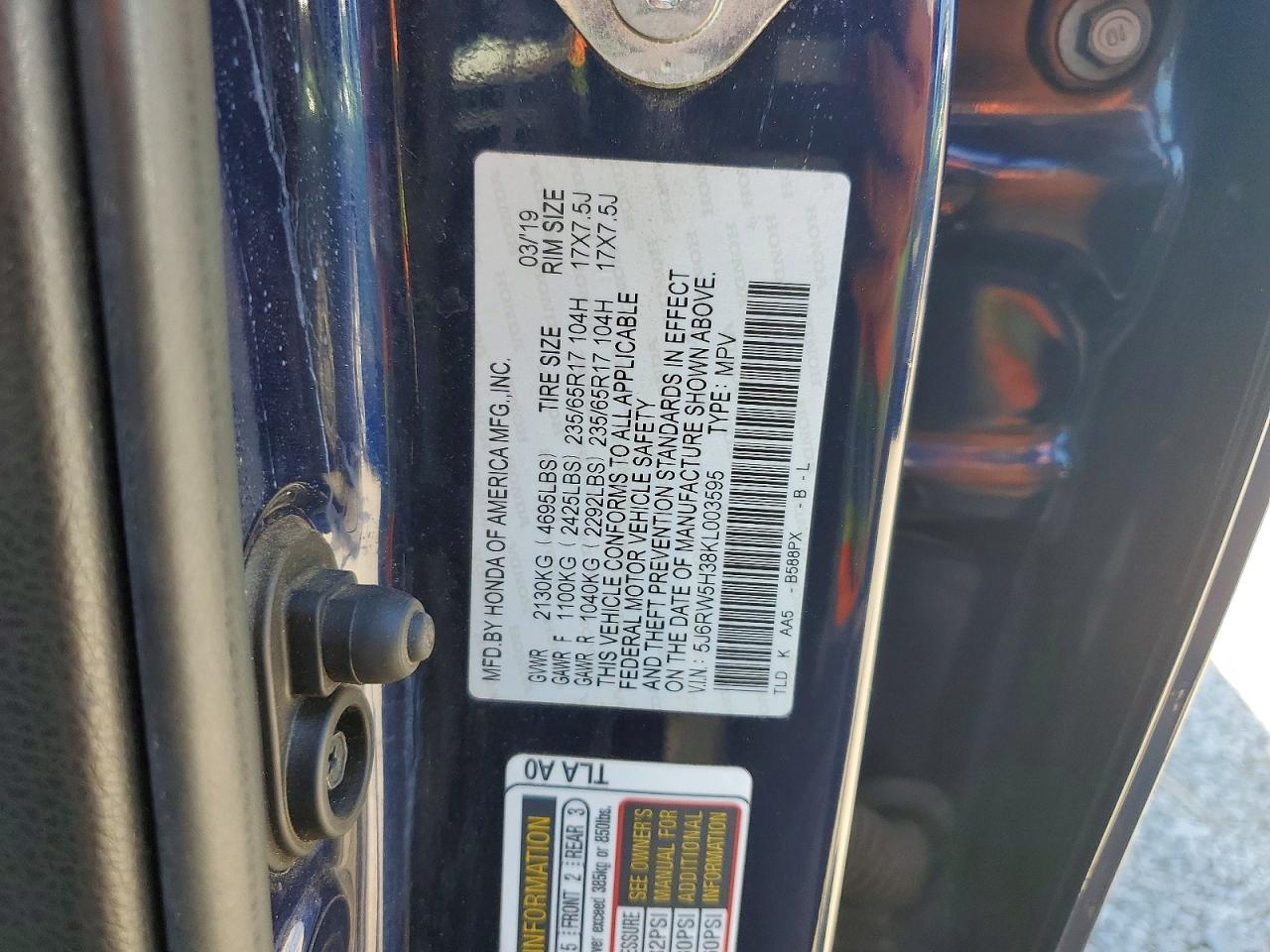 2019 HONDA CRV