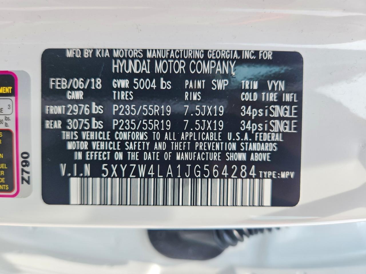 2018 HYUNDAI SANTA FE