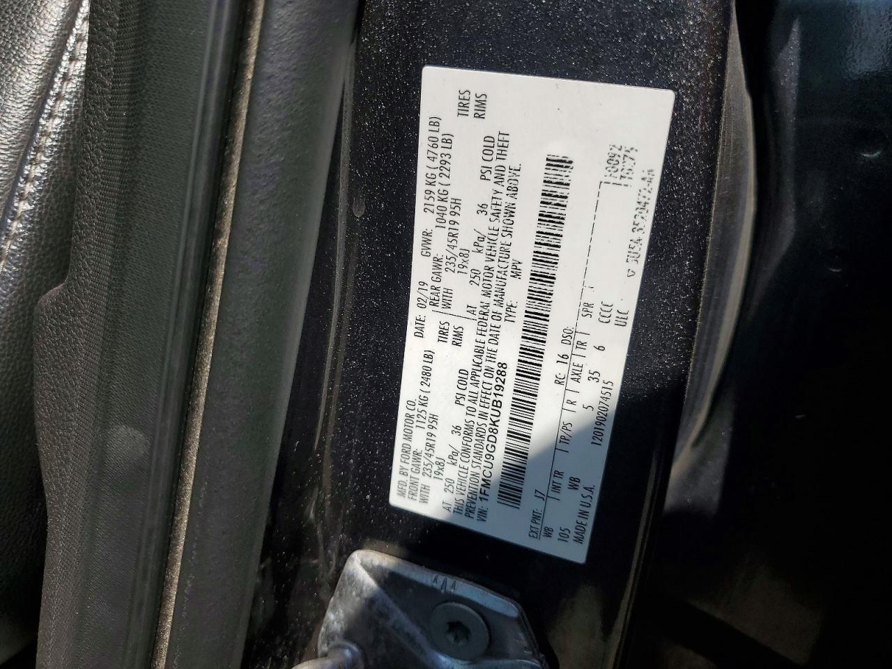 2019 FORD ESCAPE