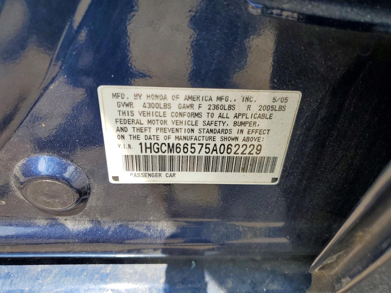 2005 HONDA ACCORD