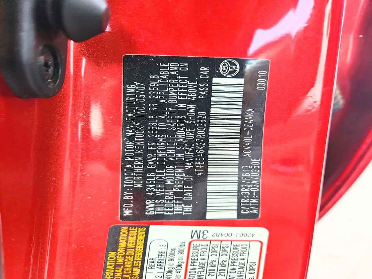 2007 TOYOTA CAMRY