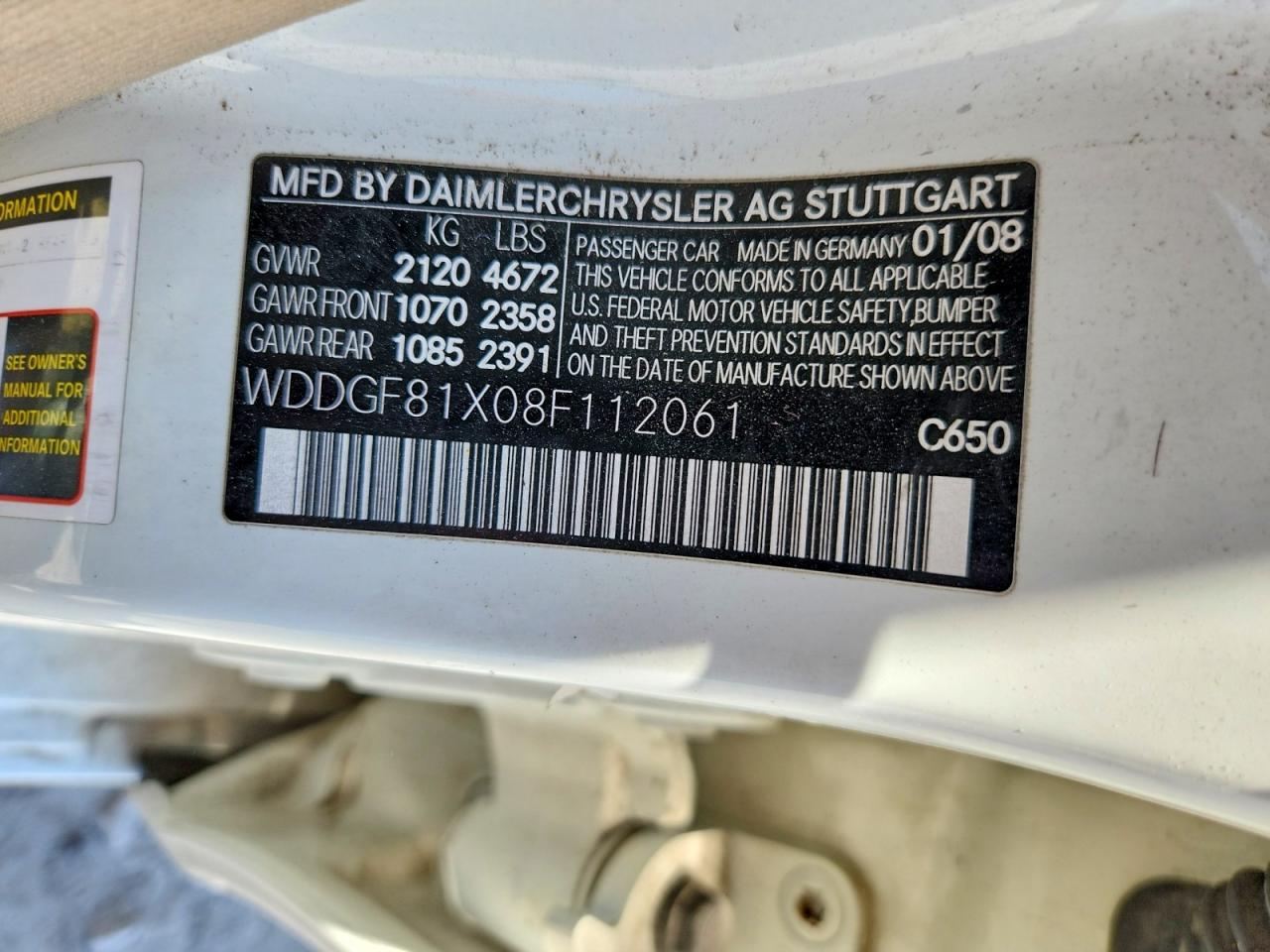 2008 MERCEDES-BENZ C-CLASS
