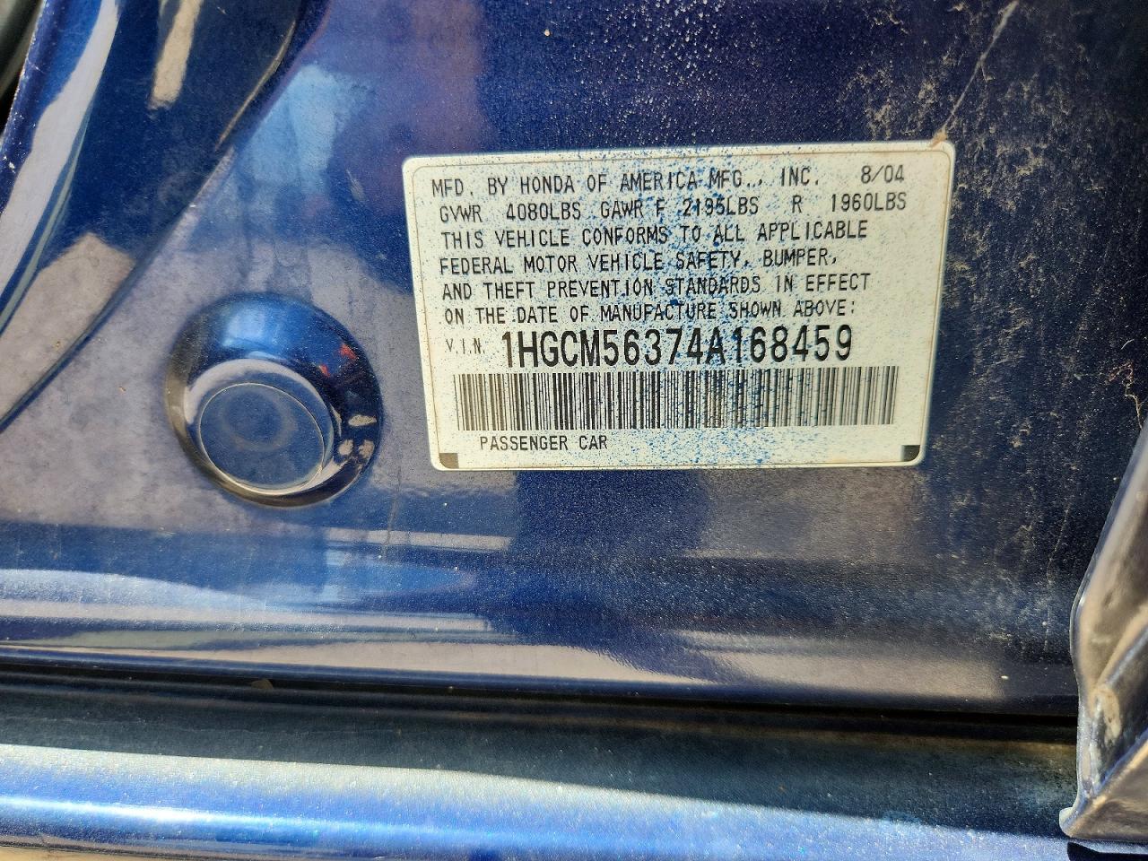 2004 HONDA ACCORD