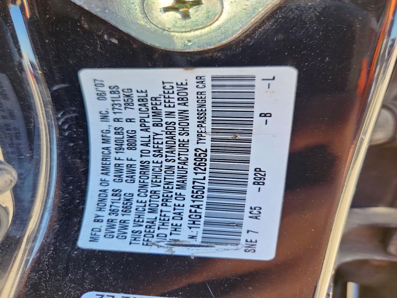 2007 HONDA CIVIC