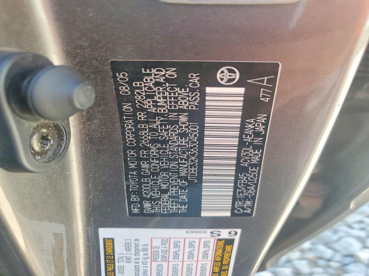 2006 TOYOTA CAMRY