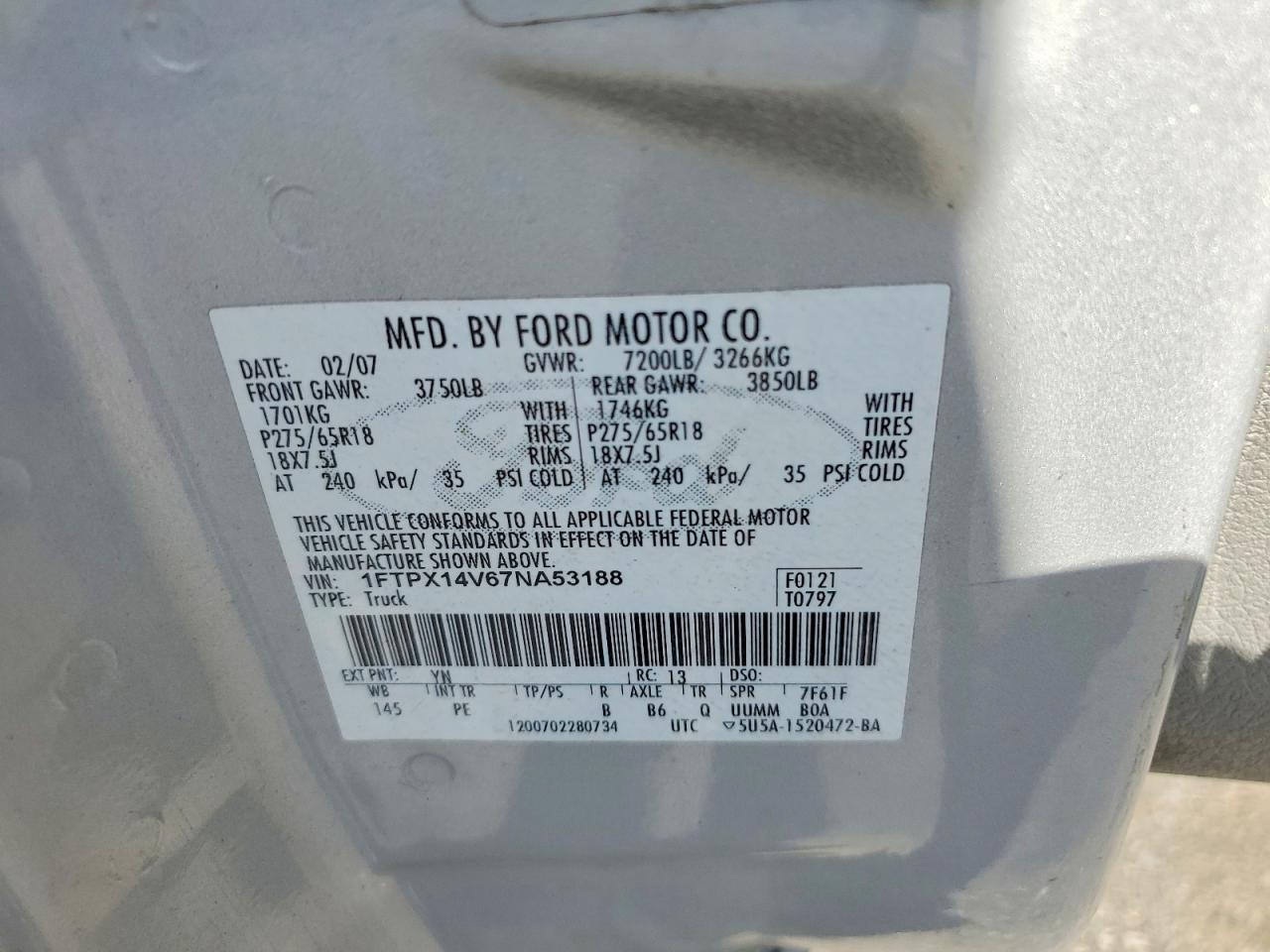 2007 FORD F150