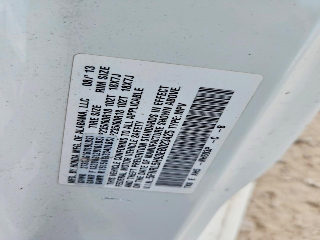 2014 HONDA ODYSSEY